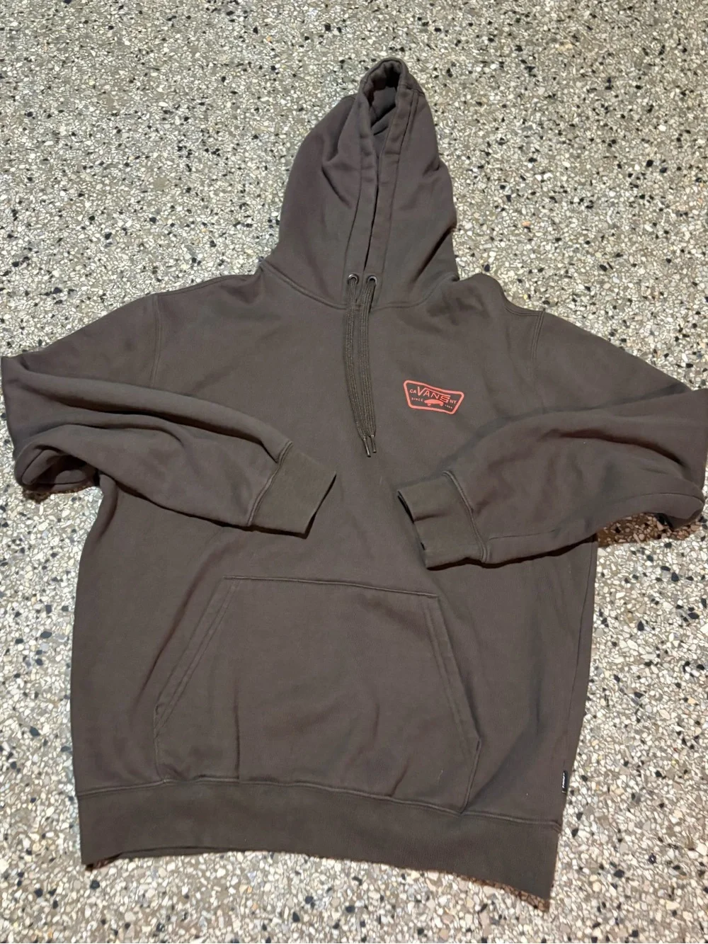 Brown Vans hoodie with red accents Men's Size Medium